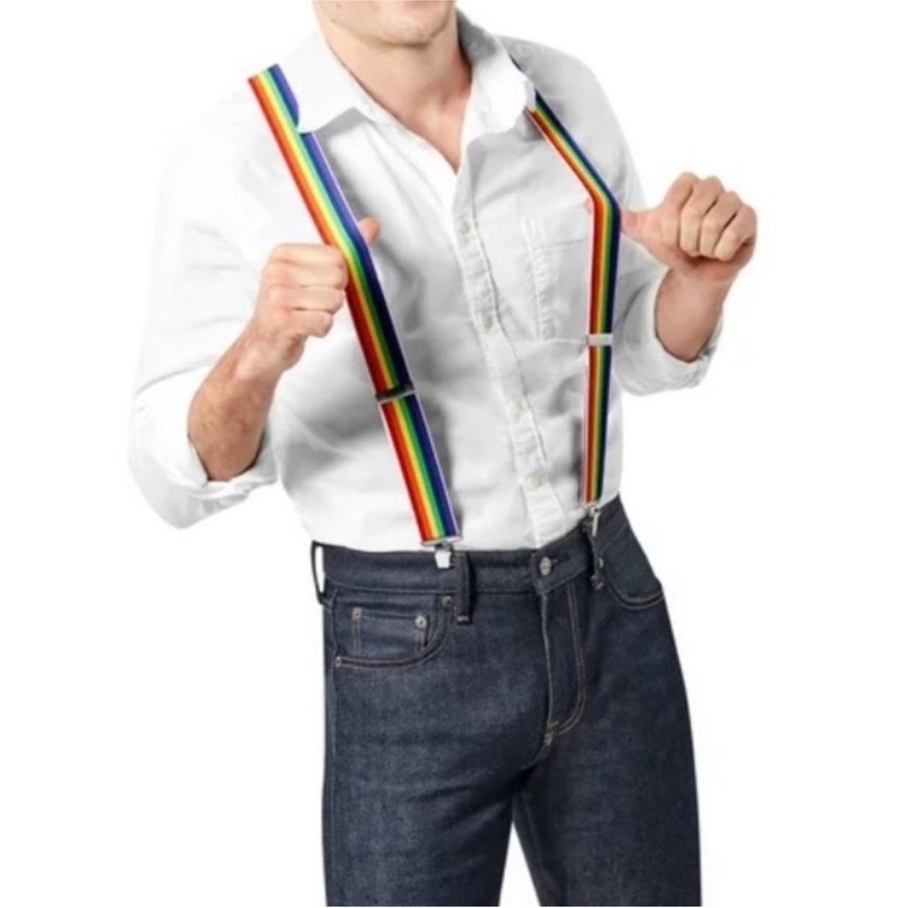 NWT Gay Pride Rainbow Suspenders